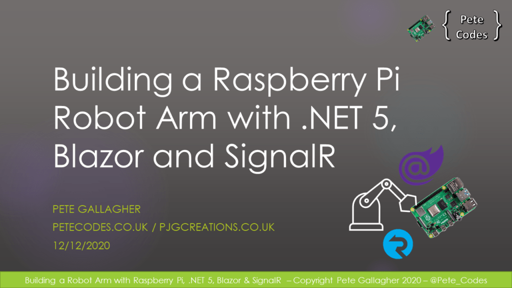 Building a Raspberry Pi Robot with Dot NET 5, Blazor and SignalR